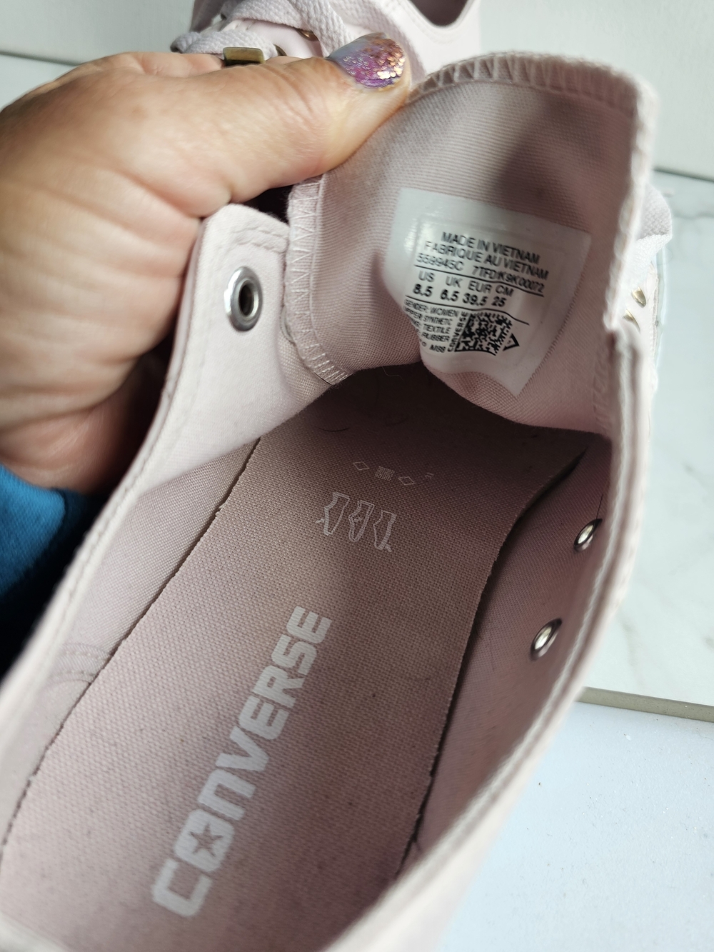 Women's Low-Top Pastel Pink Canvas Sneakers - Picture 7 of 7